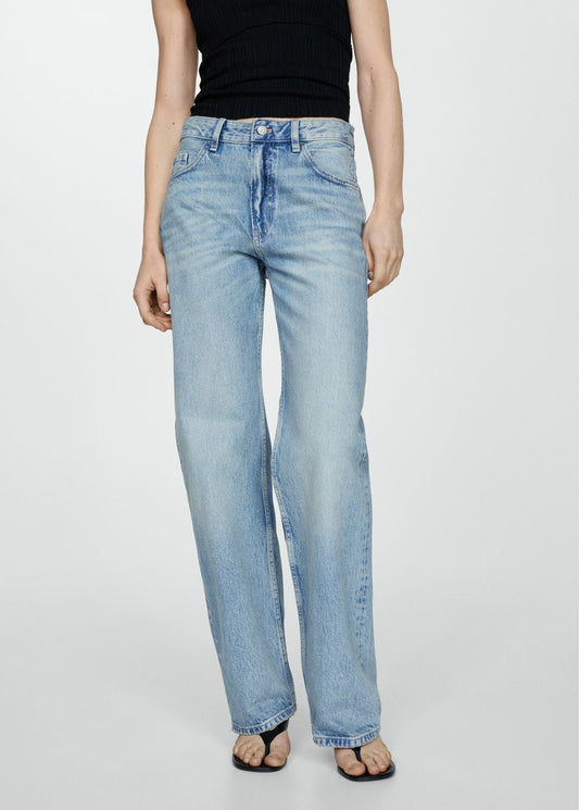 Mid Rise Straight Fit Jeans