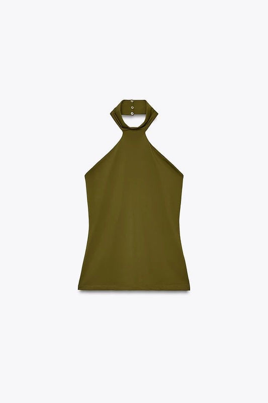 Polyiamide Halter Neck Top