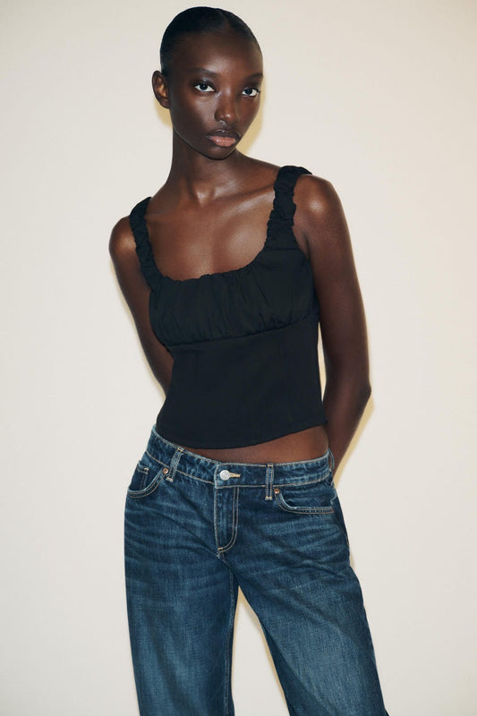 Midnight Muse Ruched Corset Top