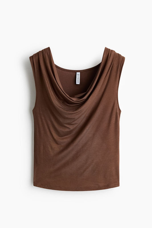 Cowl-Neck Jersey Top