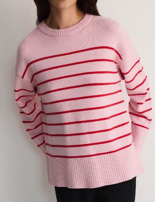 Striped Knit Sweater Top