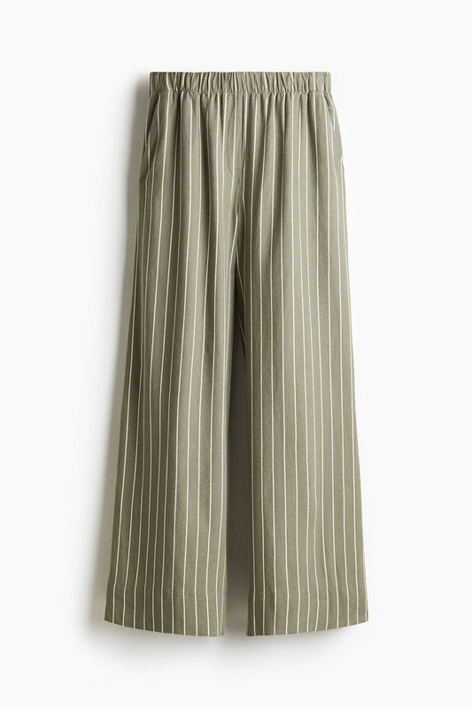 Wide leg linen trousers