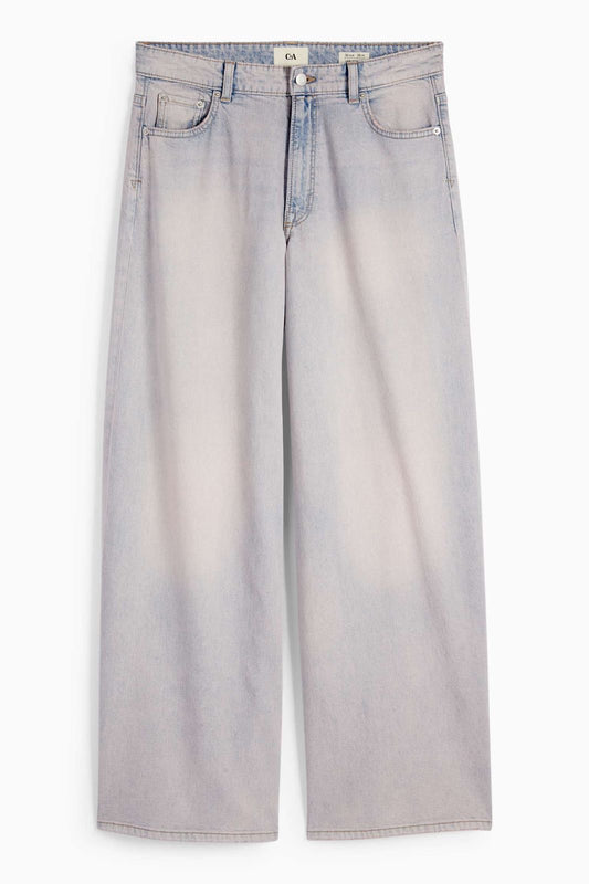 High waist wide leg denim