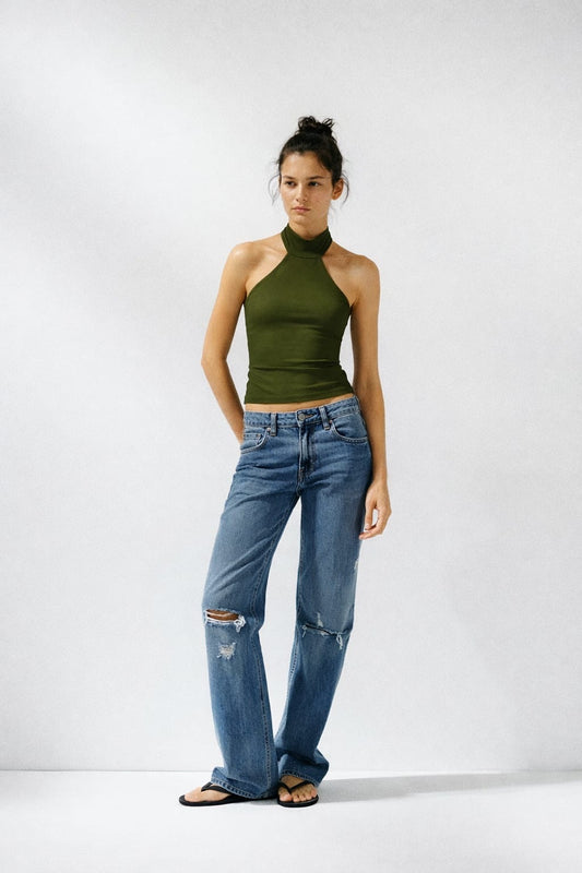 Polyiamide Halter Neck Top