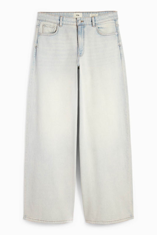 High waist wide leg denim