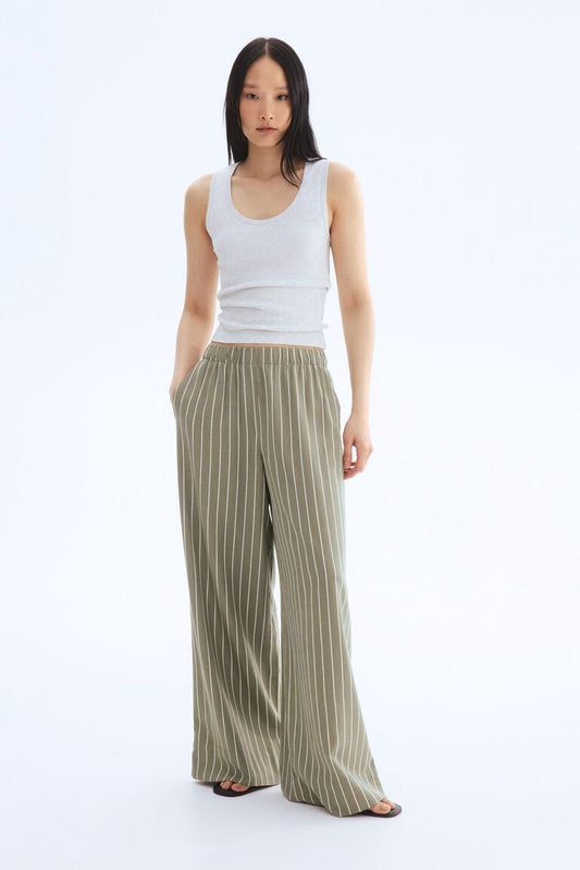 Wide leg linen trousers