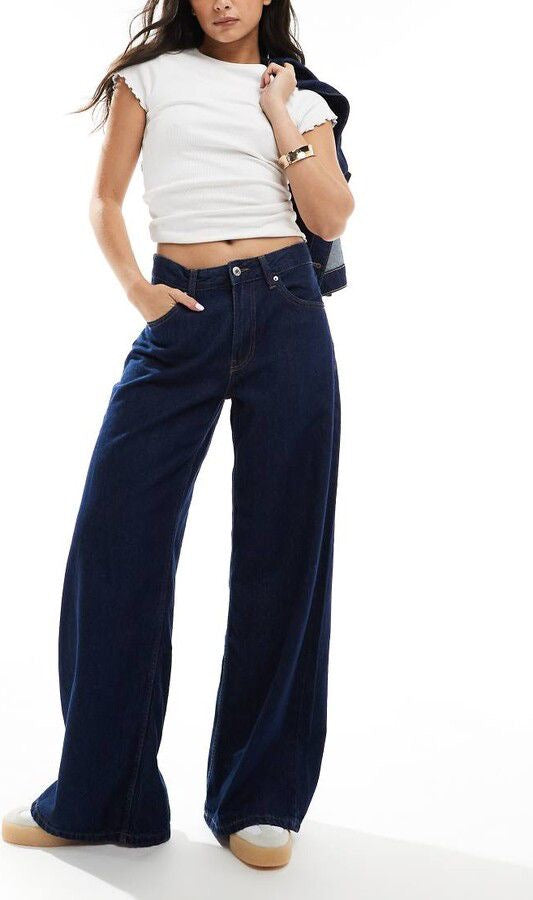 High waist wide leg jeans