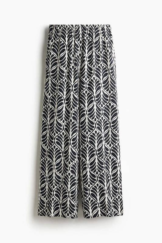 Wide leg linen trousers