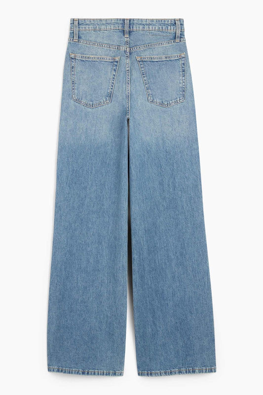 High rise wide leg denim