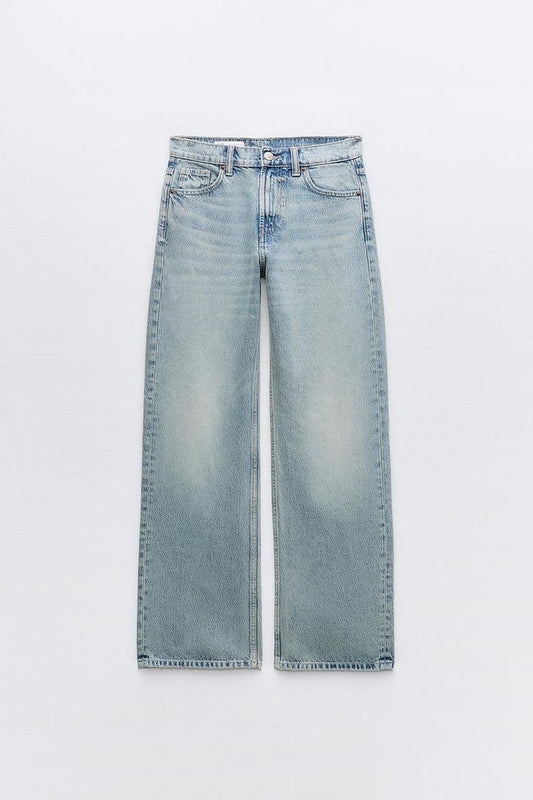 High waist wide leg jeans