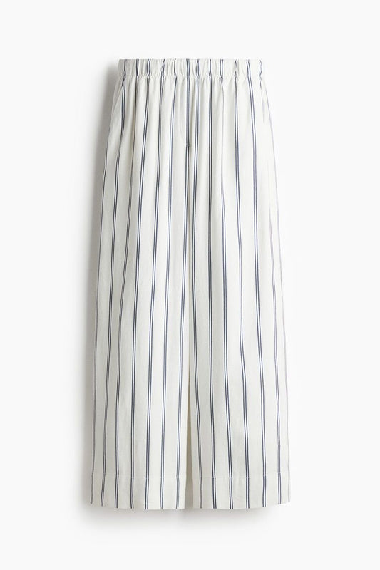 Wide leg linen trousers