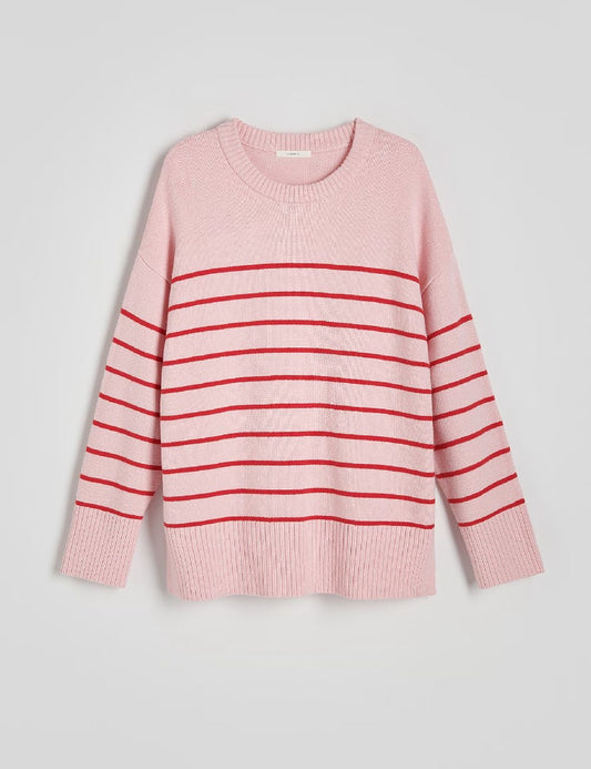 Striped Knit Sweater Top