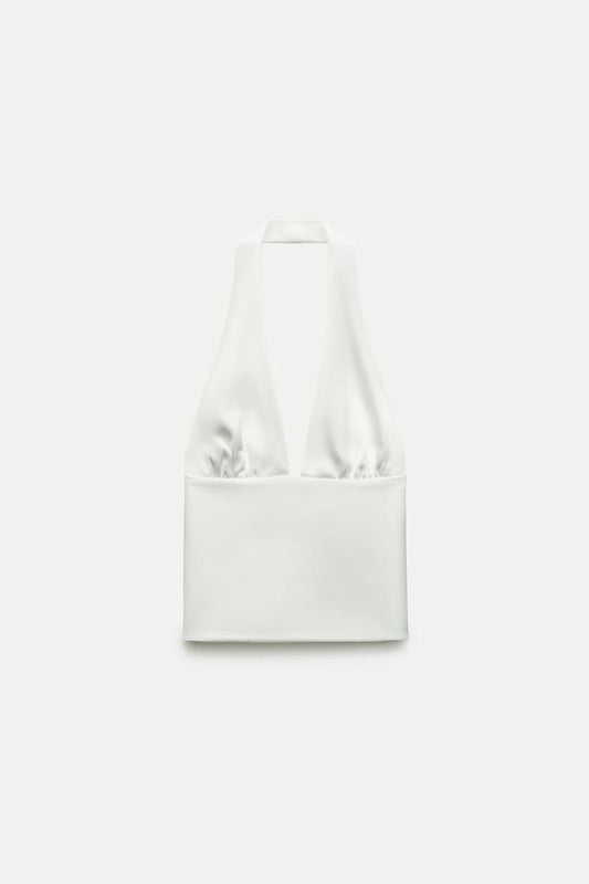 Satin Halter Tie Top