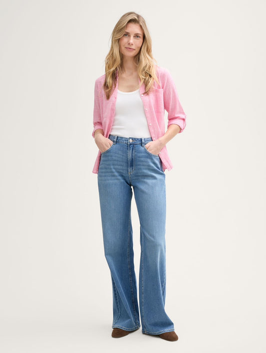 High waist wide leg jeans