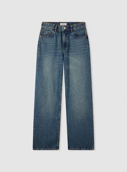 Middle Blue denim leg Overdyed Jeans