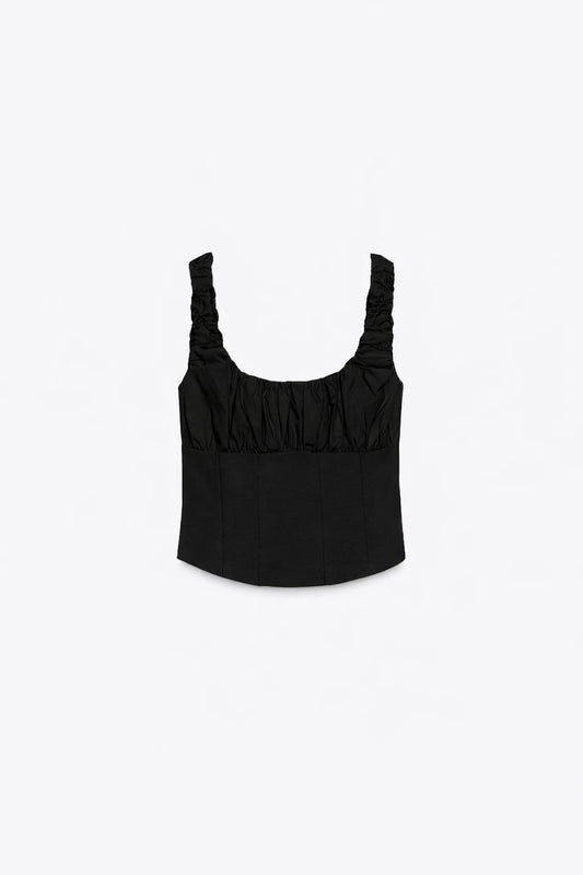 Midnight Muse Ruched Corset Top