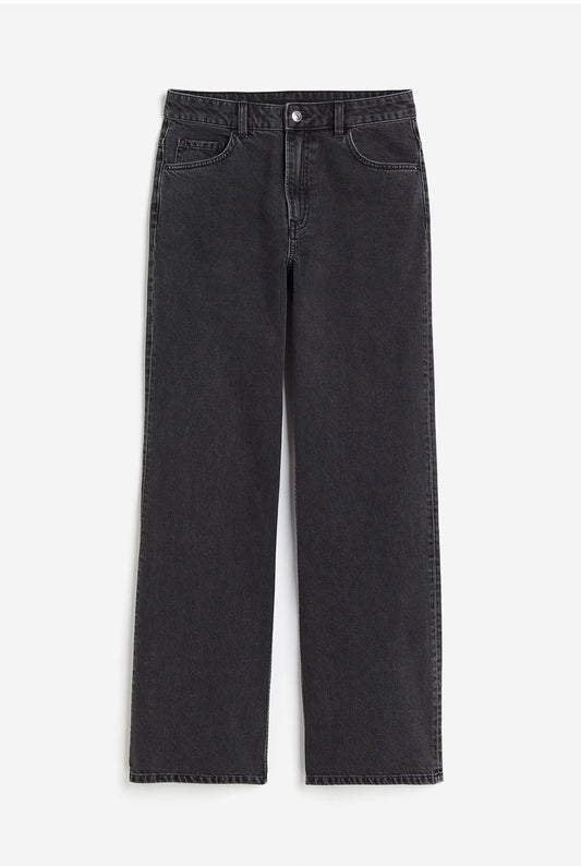 Charcoal High waist wide leg Jeans