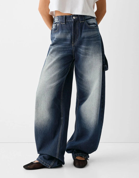Unisex Baggy carpenter vintage Jeans Navy blue