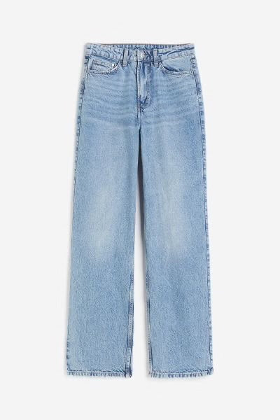 Midblue High Waist wide leg Jeans