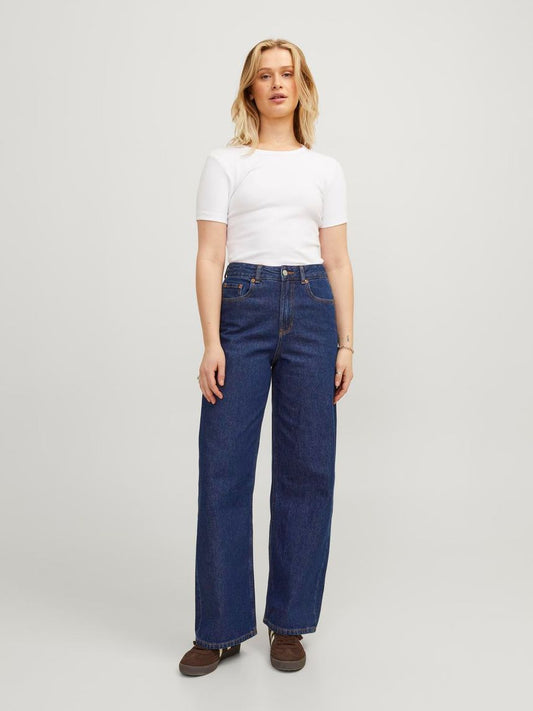 High Rise Wide Leg Jeans Navy Blue