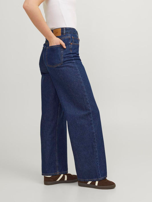 High Rise Wide Leg Jeans Navy Blue