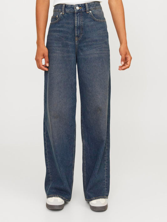 High Rise Wide Leg Jeans Tinted Blue
