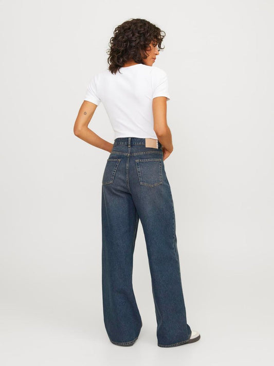 High Rise Wide Leg Jeans Tinted Blue