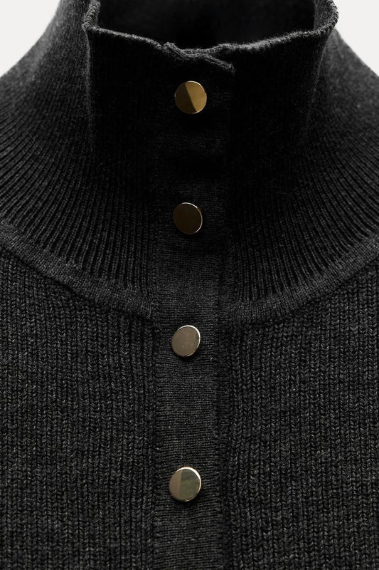 Knitted High Neck Top