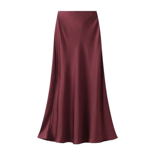 High Waist Satin Skirt