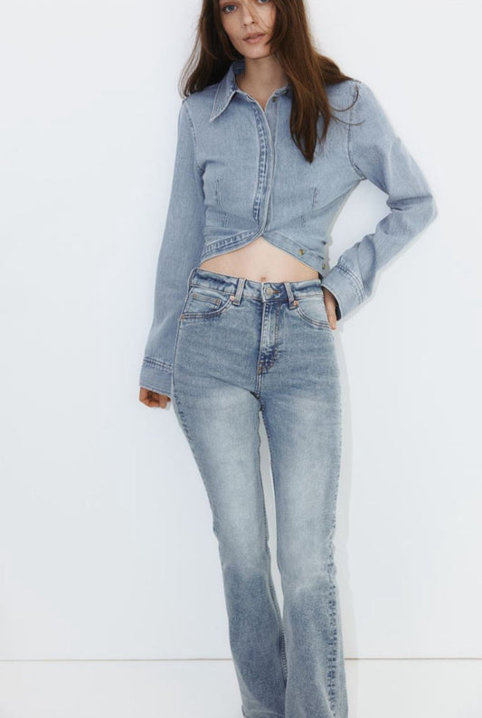 Flared High Rise Jeans