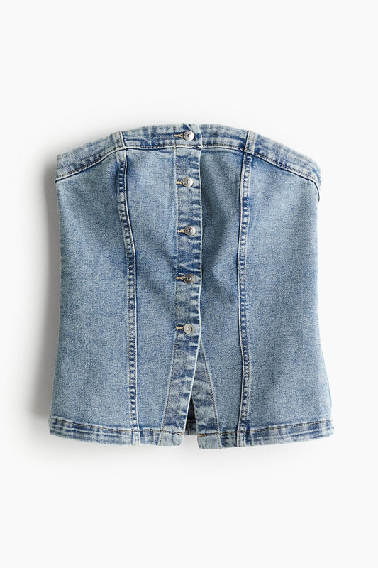 Denim Bandeau Top