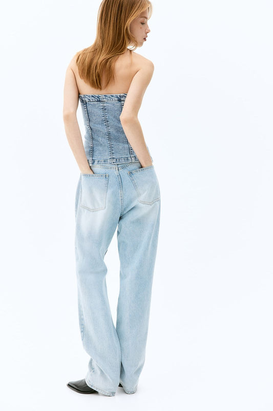 Denim Bandeau Top