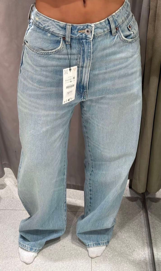 High waist wide leg jeans