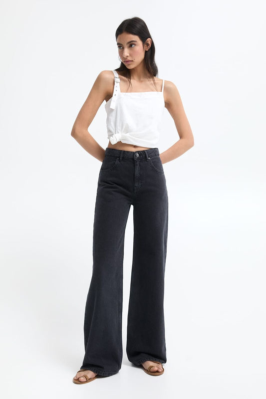High Rise wide leg jeans
