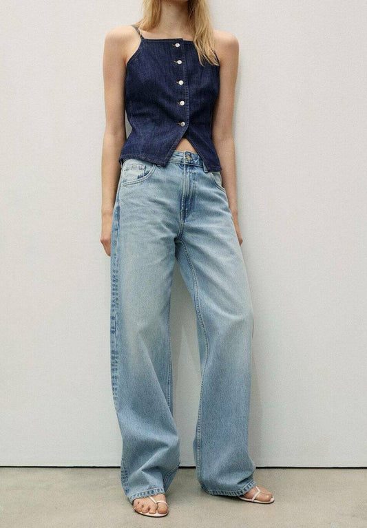 High waist Straight Fit denim