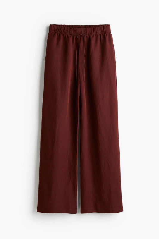 High waist linen Trousers