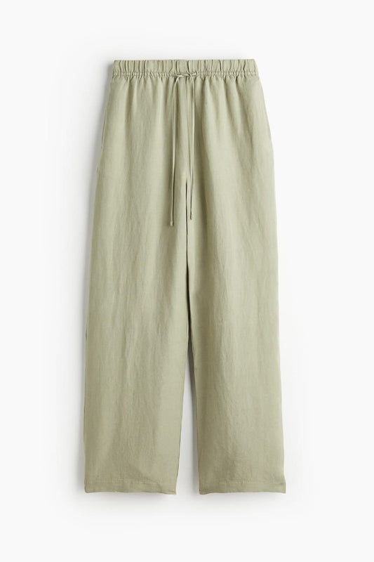 High waist linen Trousers