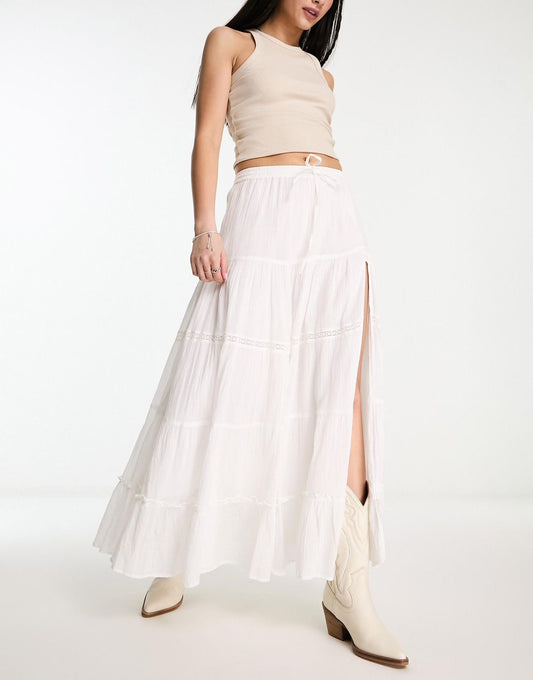 Embroidered maxi skirt