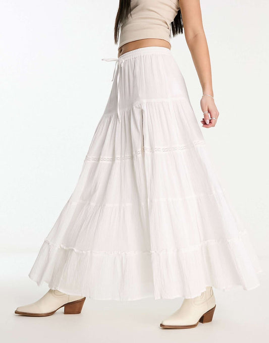 Embroidered maxi skirt