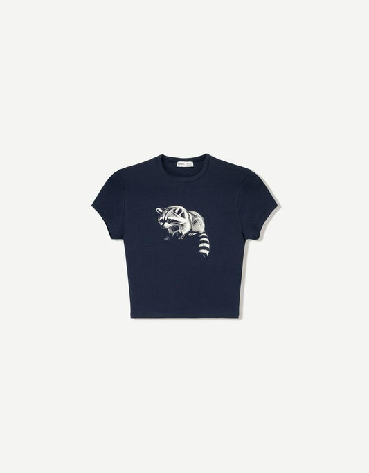 Cat Graphic Crop Top
