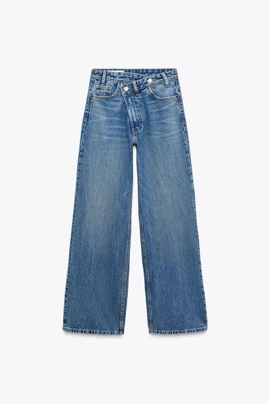 Cross over wide leg Jeans