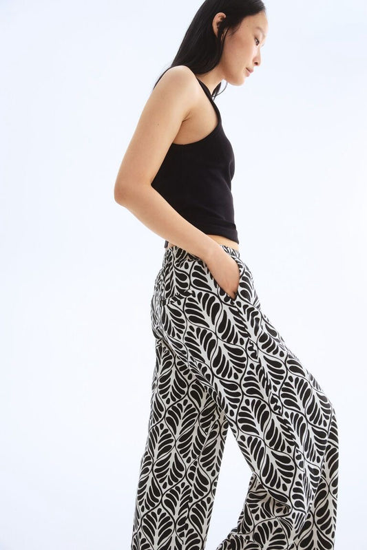 Wide leg linen trousers